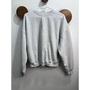 Garage Women's Small Gray Soft Terry Crew Cropped Sweater With Pockets Soft Girl